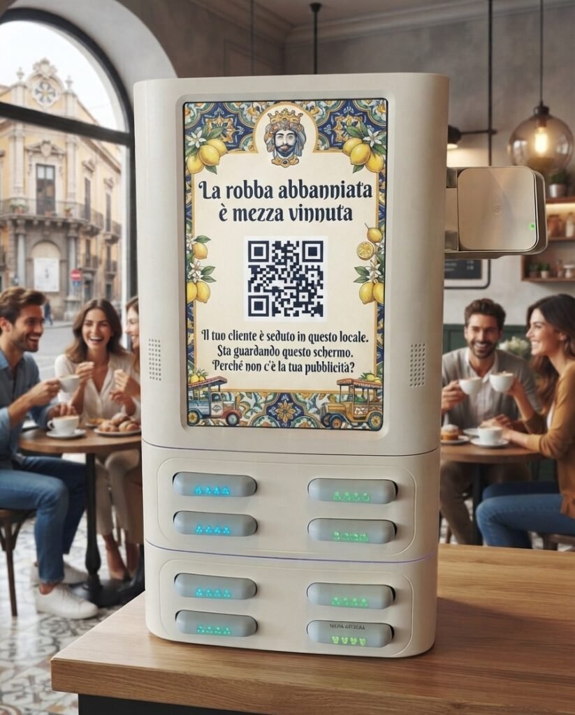 Pubblicità a Palermo sulla nostra stazione di ricarica gratuita nei locali più frequentati